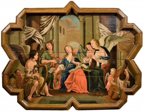 Sainte Cécile et le Concert des Anges, école Vénitienne du XVIIe siècle